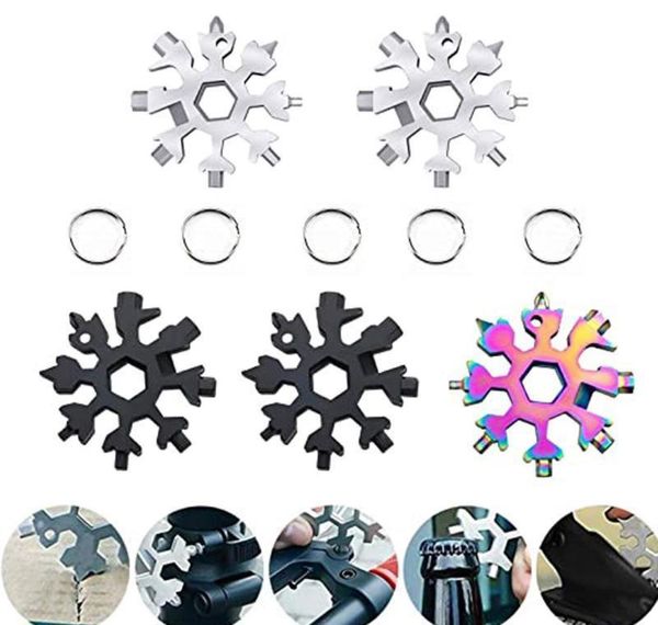 

18 in 1 snowflake outdoor survival tourism multi-function edc mini tool stainless steel camping equipm jllcvf powerstore2012