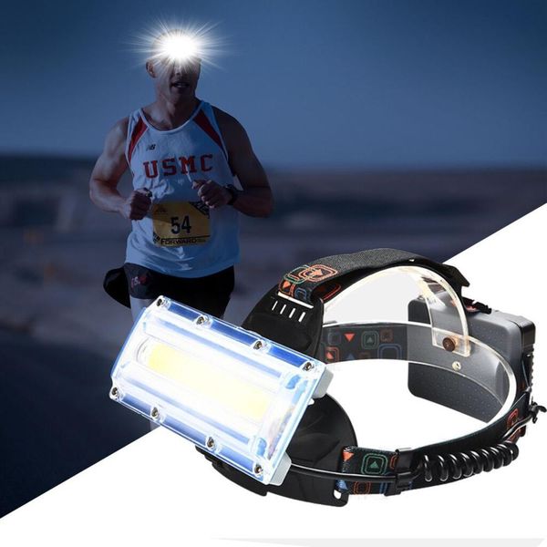 

коб led рыбалка фара для кемпинга фары использования 318650 батареи головной лампы фонарик коб водить лучшую видимость jllpbd garden_light