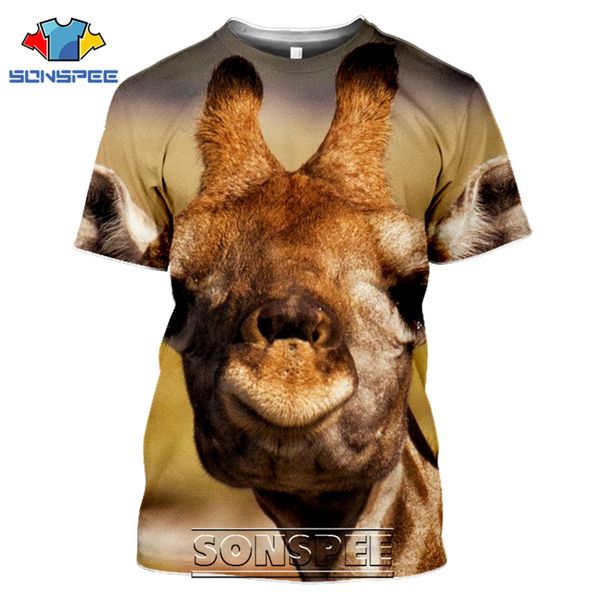

giraffe cartoon animal 3d print shirts comics plus size comics men clothing