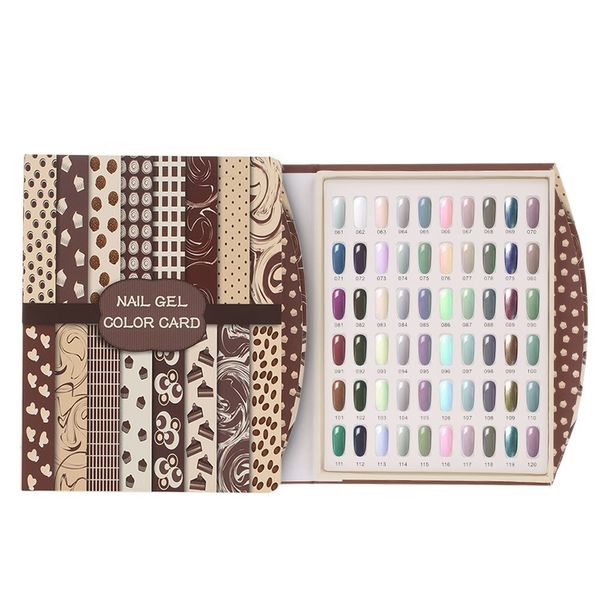 

120 colors false nail color book display nail art gel polish color card nail color chart palette manicure tool