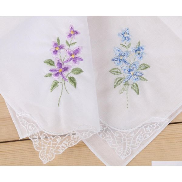 

white napkin delicate embroidery 100% cotton cloth napkin as wed gift favor wed party banquet owhhg
