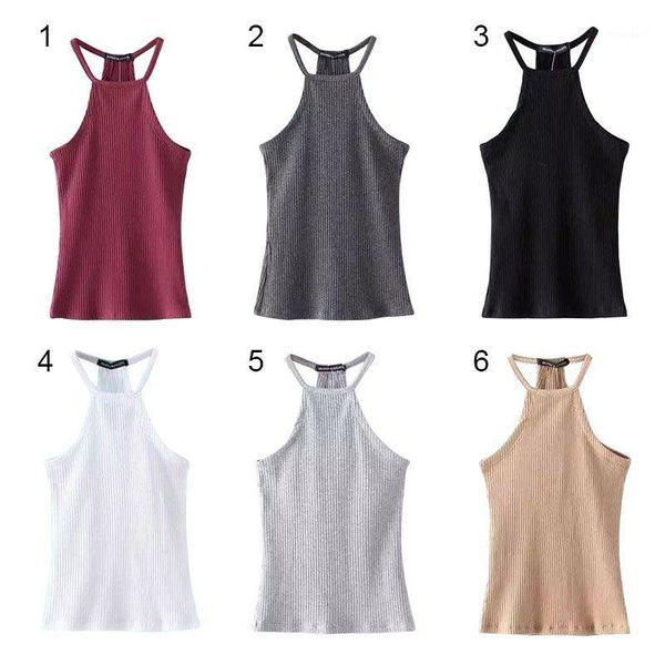 

camisoles & tanks 2021 women tank halter soft bra vest crop solid bra1, Black;white