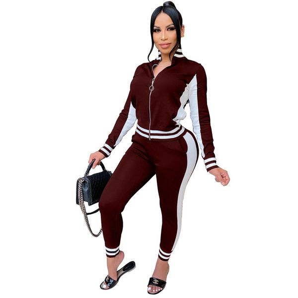 

sexy женщины two piece set повседневных женщин конструктора панелей из двух частей штанов мода кардиган спорт lepal шея одежда, Gray