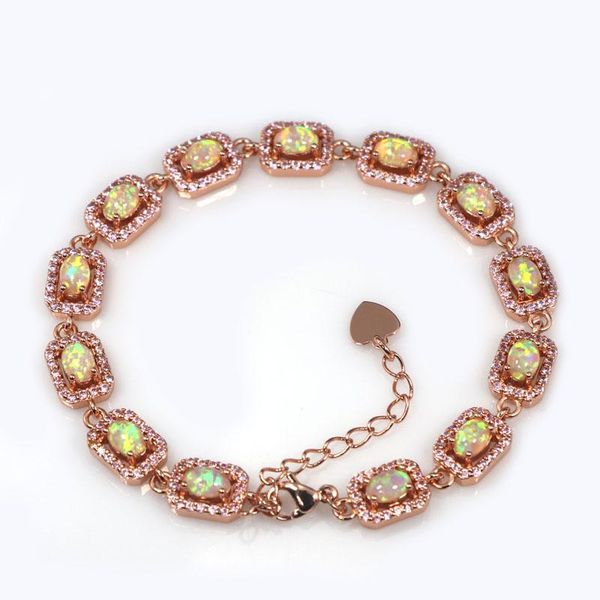 

rsz0002 2020 new design gorgeous rose gold fire opal and 3 zircon bracelet direct wholesale women jewelry, Golden;silver