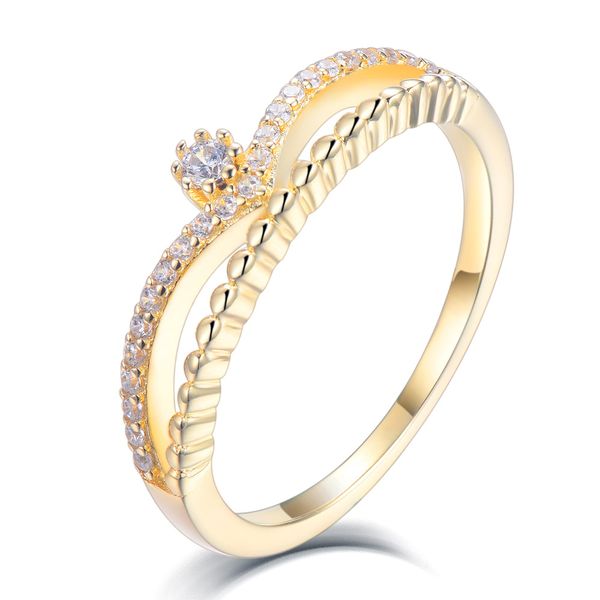 

fashion tonglin e-commerce selling product s925 sterling silver ring female wedding ring index finger ring yellow gold non-fading silver