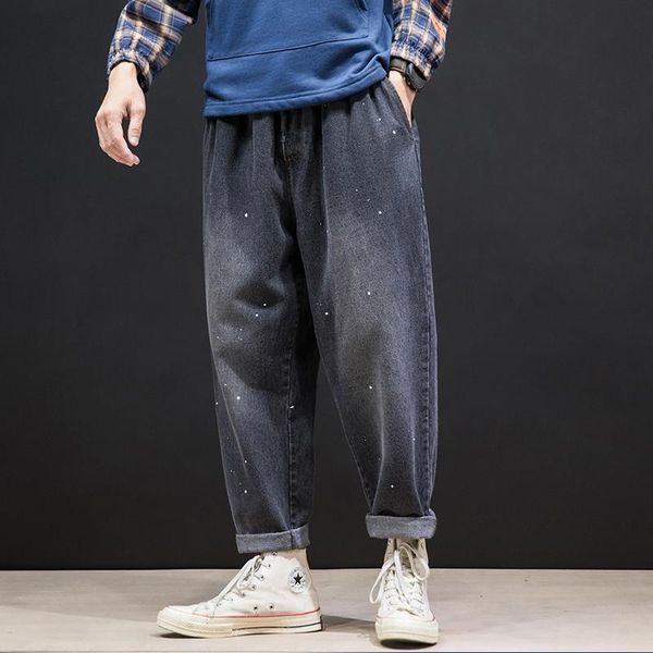 

justar мужской осени новых людей свободные печатные случайные джинсы, Blue