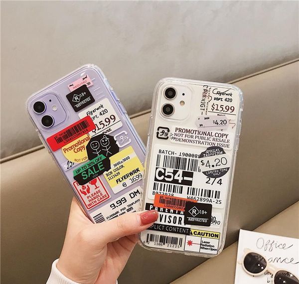 

transparent phone case trend label for iphone 12 mini 11 pro max xr xs max x qyldol yyysports