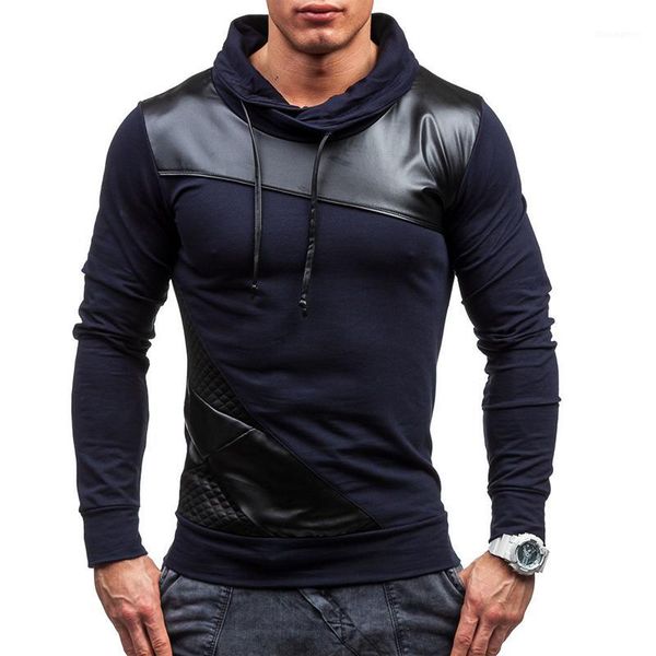 

new fashion men hoodies patchwork men's male slim fit hoodie chinese style cotton casual sweatshirt with hoody1, Black