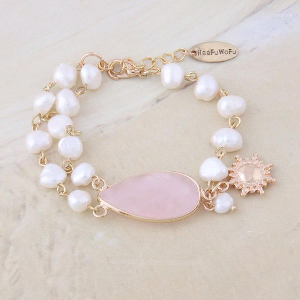 

charm bracelets neefu wofu freshwater pearls bracelete natural stone braceletes pulsera de piedra mujer bohemia bangle jewelry1, Golden;silver