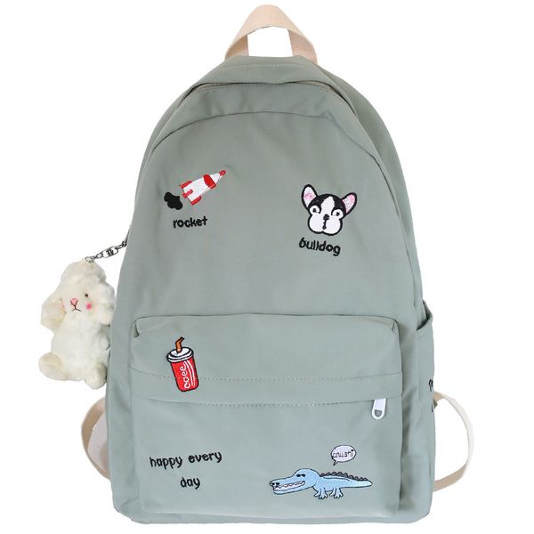 

Nylon Female Embroidery Backpack Cute New Women School Bag Teenage Book Ladies Backpack Kawaii College Student Girl Bags Fashion C1223