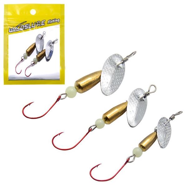 

gobygo 2pcs 2.2g 3.8g 5.8g fishing lures artificial bait metal with single hook carp fishing rotation spoon sequins spin jllcdn