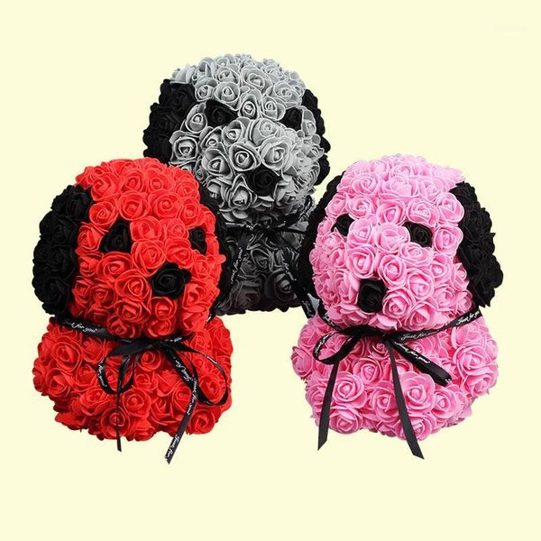 

home decoration artificial flower 3.5cm rose head 25cm dog puppy birthday easter spring gift child birthday decoration kid gift1