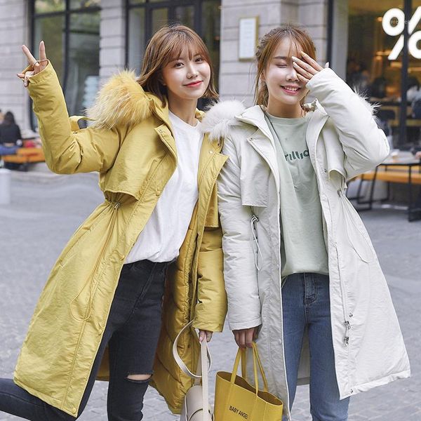 

back season cotton-padded clothes girls long fund down cotton loose coat thickening keep warm thin sisters dress up a lady1, Black