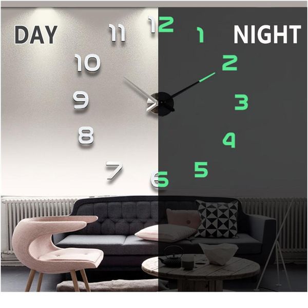 

2020 новые настенные часы 3d diy часы акриловые зеркальные наклейки украшение дома гостиная кварцевая игла самоклеящийся hangi wmtbhm