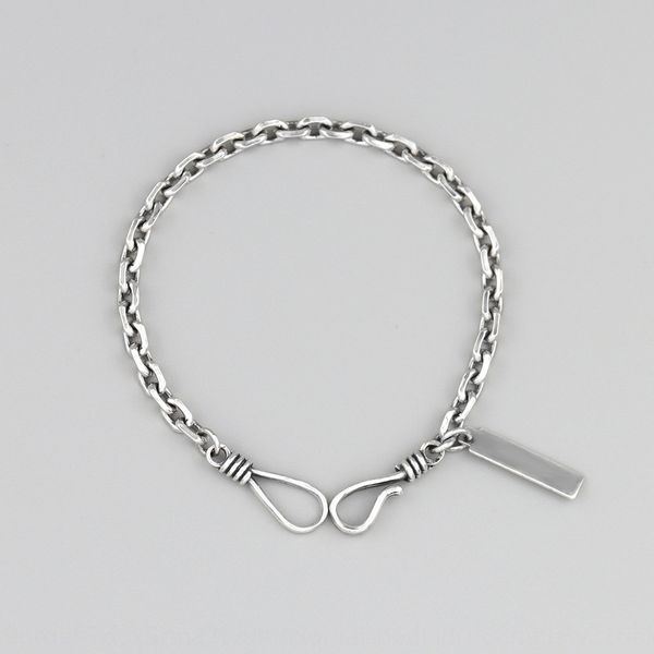 

s925 sterling silver men and women lovers gift personalized hanging tag lettering chain bracelet braceletbracelet braceletjewelry 8l7yh 8l7y, Golden;silver
