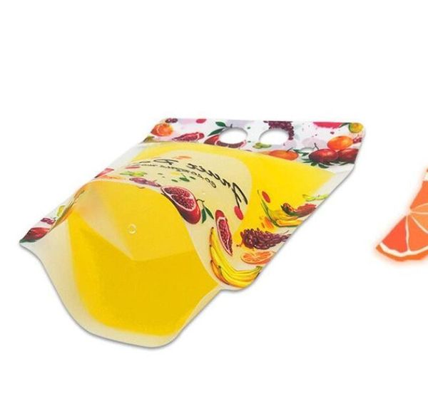 

500ml flamingo fruit pattern plastic drink packaging bag for beverage juice milk coffee, with handle jllzhx loveshop01