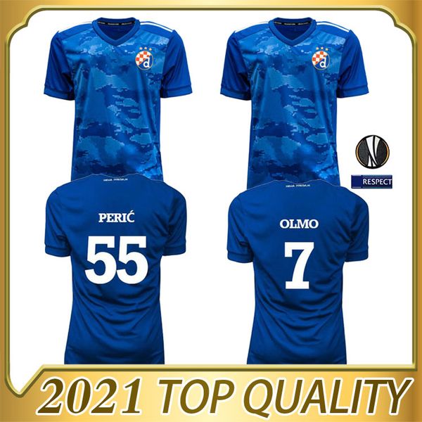 

20 21 gnk dinamo zagreb soccer jerseys 2020 home blue orsis petkovc peric olmo ademi gojak soccer shirt short sleeve football uniform, Black;yellow