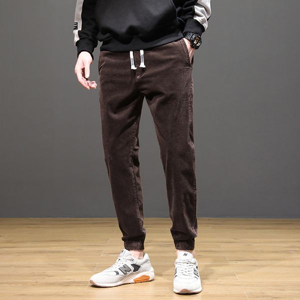 

2021 new newly designer fashion men jeans vintage casual corduroy wide leg harem trousers autumn streetwear hip hop joggers cargo pants 5sxc, Blue