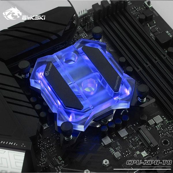 

bykski cpu water block for intel lga 1150 1151 1155 1156 x99 x299 platform asus msi aura +12v rgb,+5v argb, cpu-xph-t8
