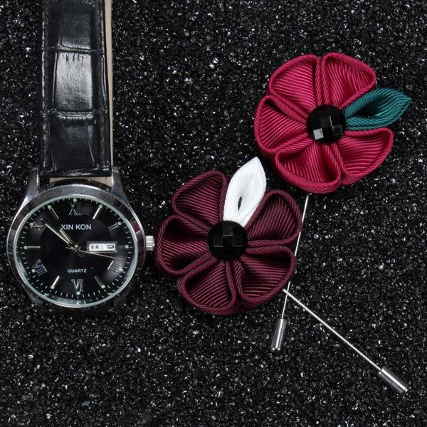 

5pcs/lot handmade silk sunflower artificial flower brooch women boutonniere flowers men corsages suit accessory supplies