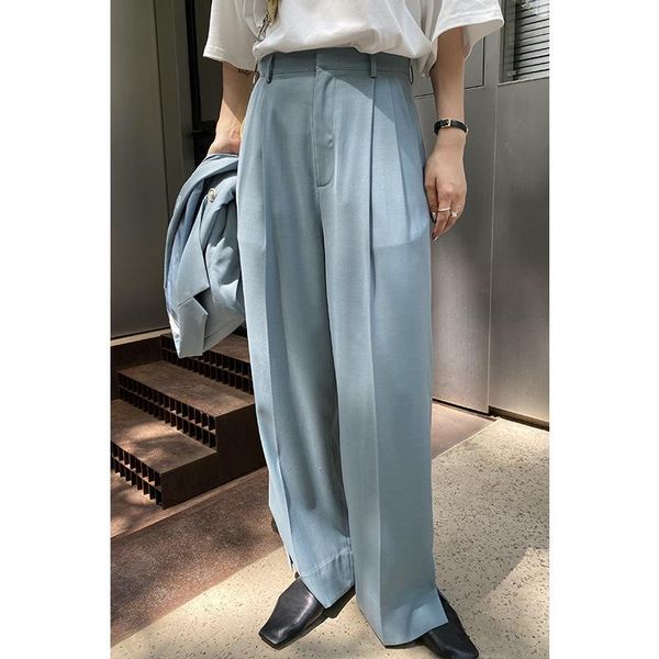 

hello september autumn new style korean-style elegant solid color high-waisted versatile casual pants trousers pants, White