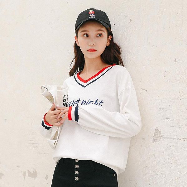 

women's sweatshirts japanese harajuku ulzzang casual embroidered letter sweatshirt female korean kawaii clothing for women1, Black