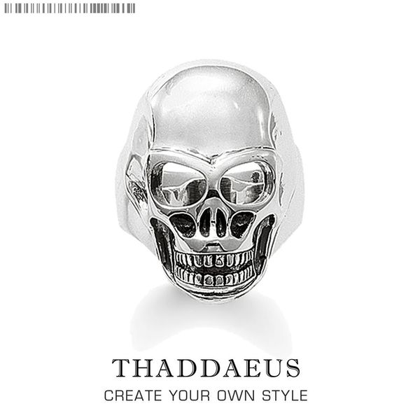 

серебряный череп ringthomas стиль glam мода хорошо jewerly для женщин men2018 ts панк подарков в 925 silversuper предложения jlliqu home003, Bronze;silver