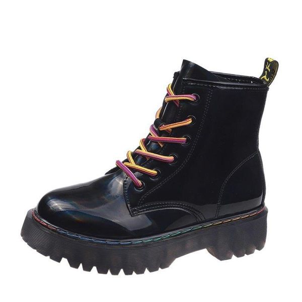 

boots 2021 women casual autumn fashion student shoes brand black platform thick sole lady size 35-40