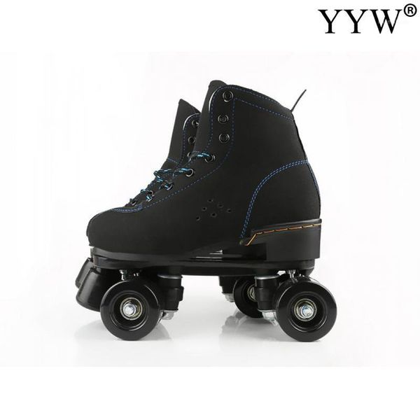 

flash roller skates blades for kids skate shoes 4-wheel sneakers rollers cowhide skates shoes skating 26-44 size1