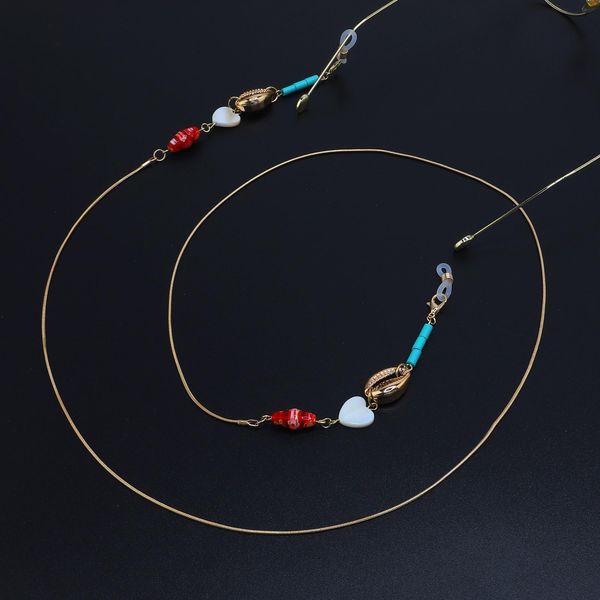 

2020 stone bead heart glasses chain sunglasses spectacles vintage copper chain holder cord lanyard necklace eyewear accessories h qyloqz