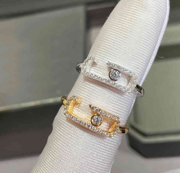 

2022 brand pure 925 sterling silver jewelry for women water diamond rings wedding lozenge design engagement geometric