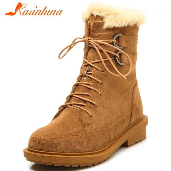 

woman's new design dropship shoes flock round toe cross-tied wool blend warm low heels buckle straps ankle boots1, Black