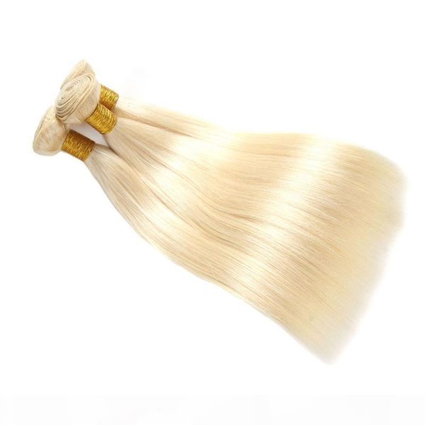 

brazilian vingir hair bundles blonde color 613 brazilian virgin hair unprocessed 3 bundles straight wave human hair weave bundles, Black