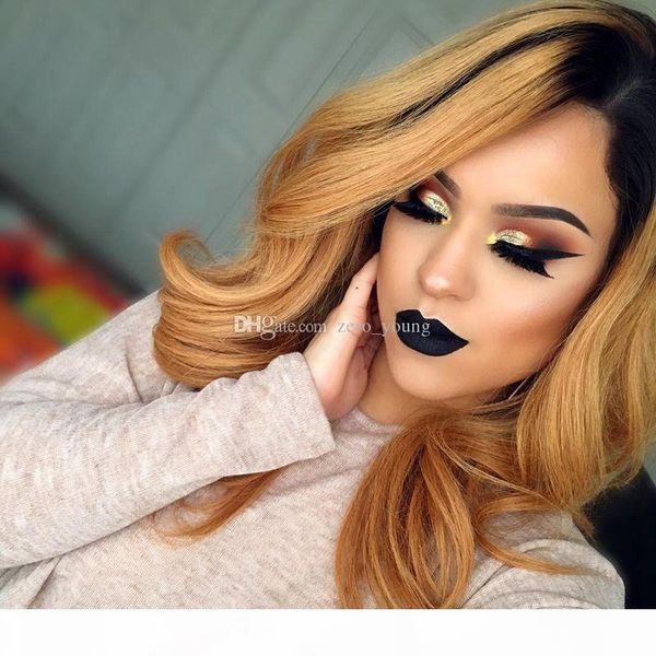 

#1bt#27 peruvian lace front human hair wigs with baby hair 150% density remy body wave lace wig pre plucked bleached knots, Black;brown