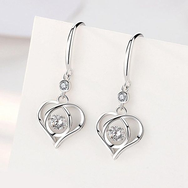 

dangle & chandelier love heart shape earrings real 925 sterling silver tree of life drop dangling eardrops for women hypoallergenic jewelry