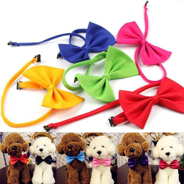 

colors pet accessories dog tie collar flower decoration supplies pure color bowknot necktie