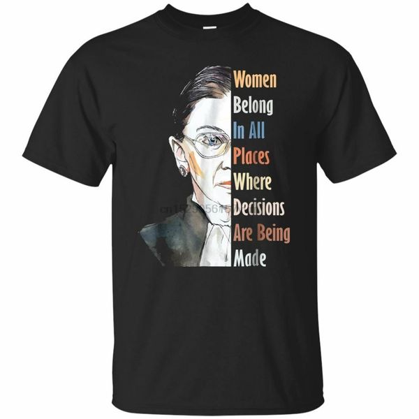 

ruth bader ginsburg rbg women belong in all places black t-shirt size s-6xl sport hooded sweatshirt hoodie