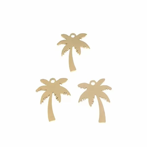 

genuine 5pcs/lot 14x17mm pendant palm tree tree stainless steel coconut palms charm pendants for jewelry making coconut tree pendants 1514 q, Bronze;silver