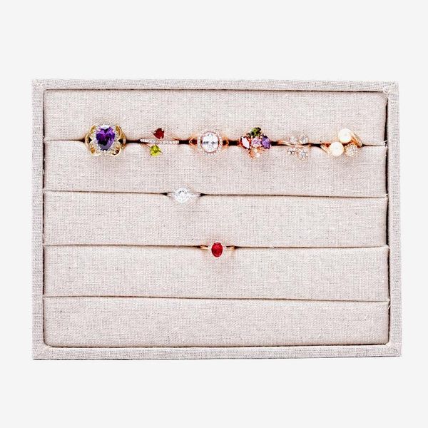 

linen jewelry tray classic ring display tray jewellery display velvet linen jewellery velvet, Pink;blue