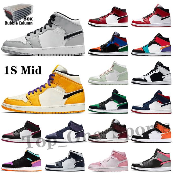 

fashiion 1 1s mid university blue basket ball shoes uv reactive mid barely rose dark mocha seafoam unc hyper royal twist men women designer