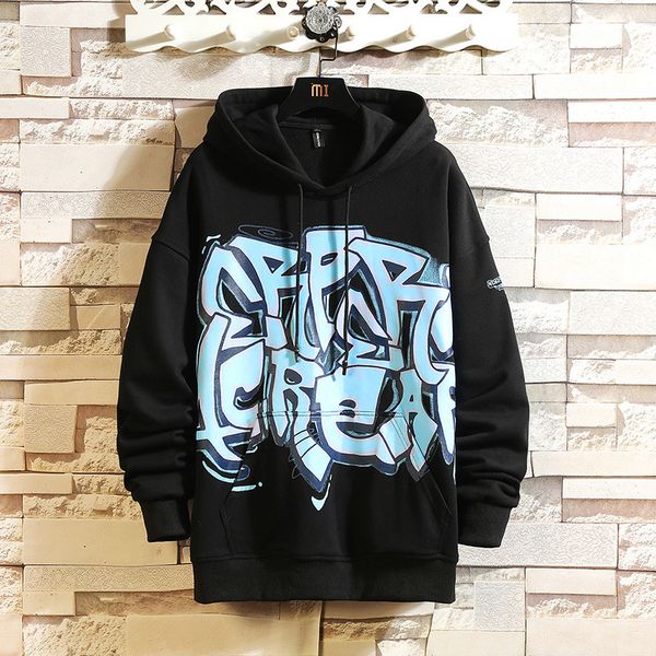 

2021 new graffiti haikyuu hoodies men funny japanese anime streetwear harajuku high graphic sweatshirts male 27rd, Black
