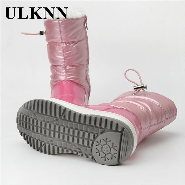 

теплое keep для ulknn kids 2020 удобные новые зимние снега мальчиков детские сапоги обувь для девочек chaussure enfant, Black;red