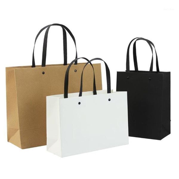 

gift bags with handles packaging for bussiness clothing bags shopping kraft paper flower box festival party packaging supplies1