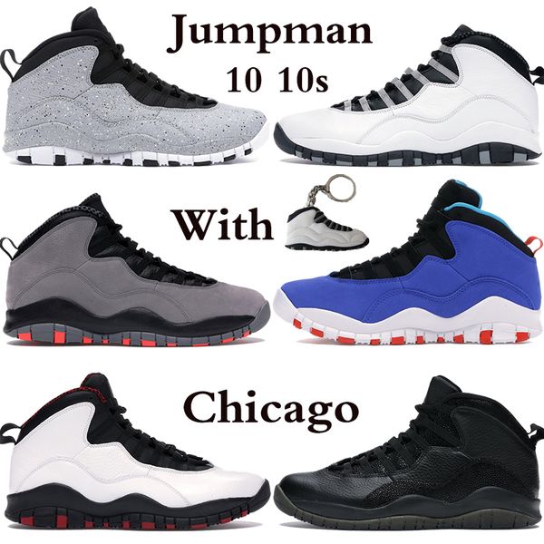 

jumpman 10 10s mens basketball shoes chicago light smoke grey drake ovo black white wings tinker men sport sneakers us 7-13