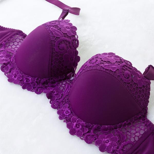 

big embroidery bra underwear side income furu large size bra large cup thin section gather adjustment type a b c d cup1, Red;black
