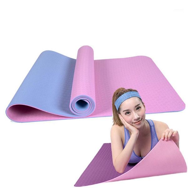 

thicken 183cm non-slip fitness yoga mats for women tasteless pilates gym exercise pads with bandages bag1