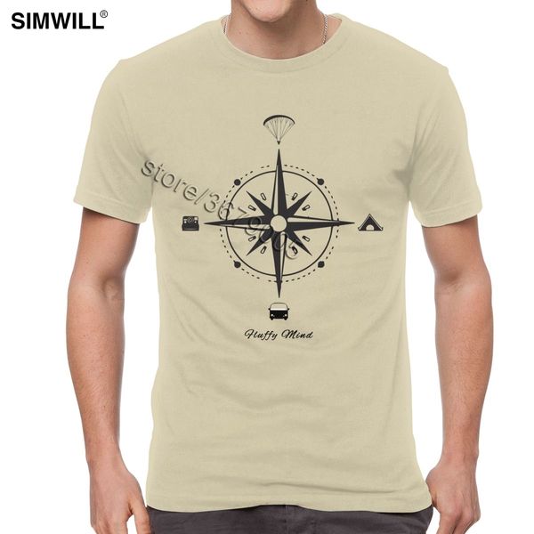 

sport men compass paraglider tees personality paragliding t shirts short sleeve cotton summer t-shirt round collar novelty merchandise