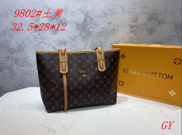 

female women handbags lady leather shoulder luxurys tote clutch bags 2020 original composite designers flower purse with jvnq, Brown;gray