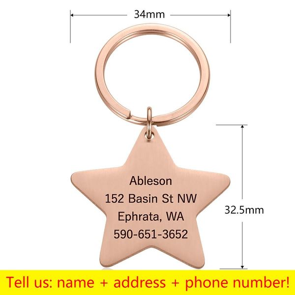 

personalized dog tags engraved cat puppy pet id name phone number collar tag pendant pet accessories pentagram dog tag q bbyscn