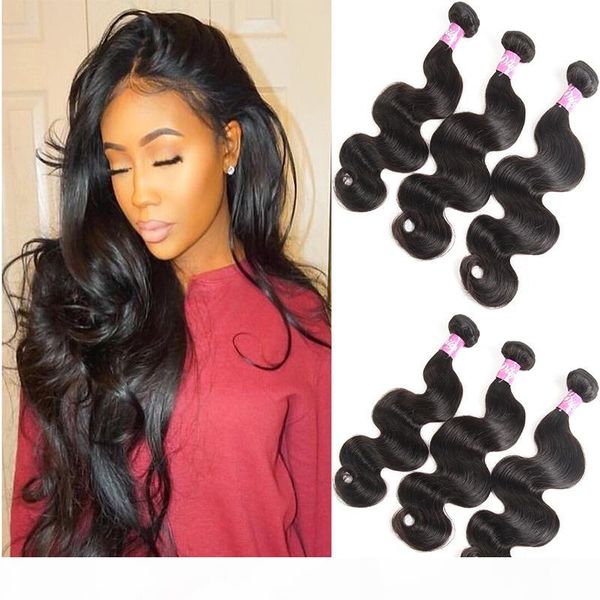 

brazilian body wave human hair bundles peruvian indian 100% virgin human hair weaves black color 8-28inch